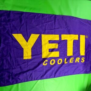 YETI Coolers Logo Flag Banner 3x5 Purple/Gold LSU Vikings Lakers Colors Grommets